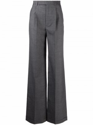 Расклешенные брюки с завышенной талией Saint Laurent. Цвет: серый