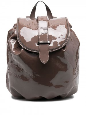Лакированный рюкзак Brunello Cucinelli. Цвет: коричневый