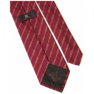Темно-вишневый галстук с оригинальными полосками Celine 58486. Цвет: красный