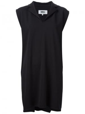 Короткое платье с лацканами Mm6 Maison Margiela. Цвет: чёрный