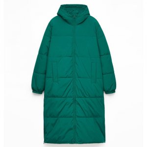 Куртка удлиненная Primaloft Water-repellent Padded, зеленый Oysho
