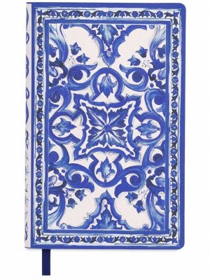 Блокнот с узором Dolce & Gabbana. Цвет: синий