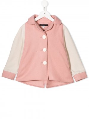 Пальто на пуговицах с контрастными рукавами Owa Yurika. Цвет: розовый