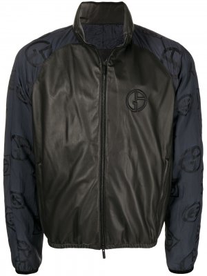Кожаная куртка Giorgio Armani. Цвет: черный