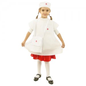 Костюм Медсестра с сумкой детский, 122-128 см МИНИВИНИ. Цвет: белый
