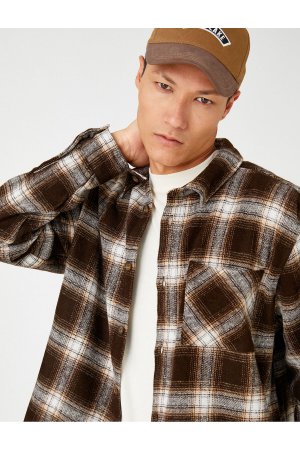 Рубашка Lumberjack с карманом и классическим воротником длинными рукавами , коричневый Koton
