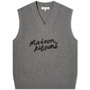 Жилет Maison Kitsune Handwriting Logo Oversize, цвет Dark Grey Melange Kitsuné