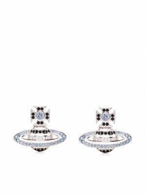 Orb crystal-embellished stud earrings Vivienne Westwood. Цвет: серый
