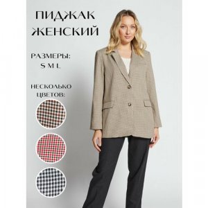 Пиджак , размер M, коричневый Prima Woman. Цвет: коричневый/светло-коричневый