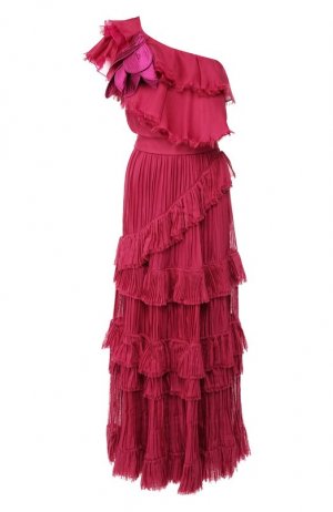 Шелковое платье Johanna Ortiz. Цвет: розовый
