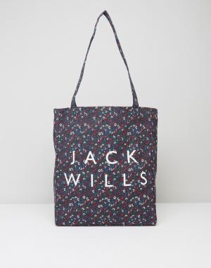 Темно-синяя сумка с цветочным принтом Ambleshire Jack Wills. Цвет: темно-синий