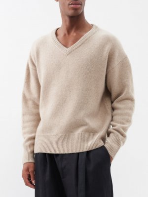 Кашемировый свитер mr battersea с v-образным вырезом , бежевый Arch4