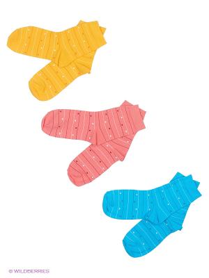 Носки детские, 3 пары БРЕСТСКИЕ. Цвет: бирюзовый, желтый, персиковый