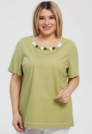 Блуза Luxury Plus. Цвет: зеленый