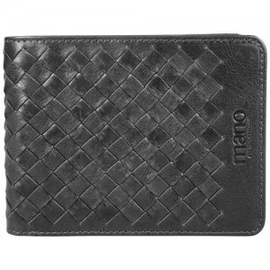 Бумажник Don Luca, натуральная кожа в черном цвете, 12,5 х 9,7 см Mano. Цвет: черный