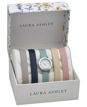 Женские кварцевые разноцветные часы из полиуретана с ремешком, 26 мм, комплект Laura Ashley