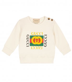 Хлопковый свитер с логотипом baby , белый Gucci Kids