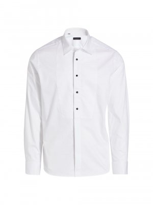 Рубашка-смокинг с заклепками для путешествий , белый Saks Fifth Avenue