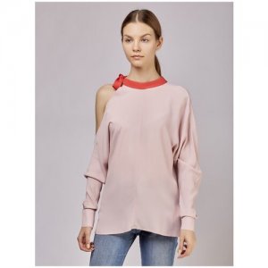 Блуза оригинального кроя с открытым плечом RU 44 / EU 38 S Cristina Effe. Цвет: розовый