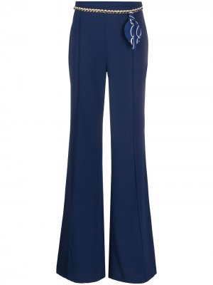 Расклешенные брюки с поясом Elisabetta Franchi. Цвет: синий