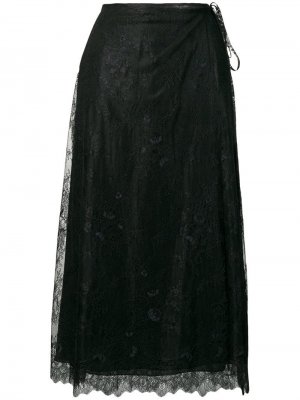 Кружевная юбка миди Alexa Chung. Цвет: черный