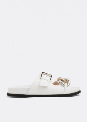 Сандалии NO.21 Chunky chain-embellished slide sandals, белый