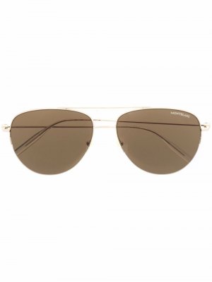 Солнцезащитные очки-авиаторы Montblanc. Цвет: золотистый