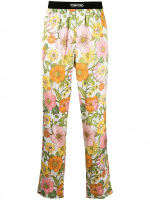 Пижамные брюки с цветочным принтом TOM FORD. Цвет: розовый