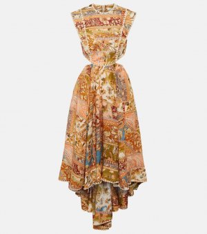 Платье миди из ситца рами с цветочным принтом ZIMMERMANN, разноцветный Zimmermann