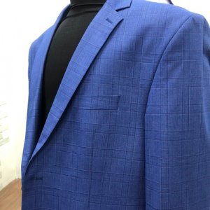 Пиджак, силуэт полуприлегающий, однобортный, размер 188-120, синий Daniel Diaz. Цвет: синий