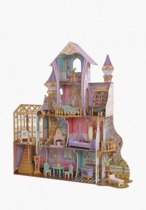 Дом для куклы KidKraft Зачарованный Замок, с мебелью 25 предметов в наборе, свет, звук, кукол 30 см. Цвет: разноцветный
