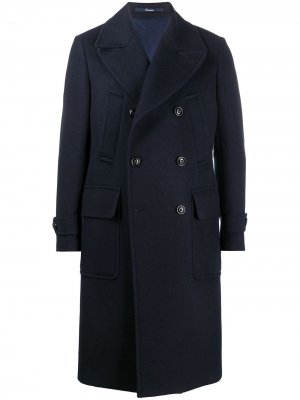 Двубортное пальто Drumohr. Цвет: синий