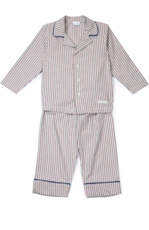 Хлопковая пижама в полоску Grigioperla. Цвет: красный