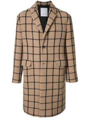 Однобортное пальто в клетку Ports V. Цвет: коричневый