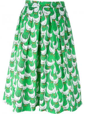 Плиссированная юбка с принтом Ultràchic. Цвет: многоцветный