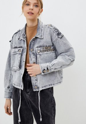 Куртка джинсовая Dshe. Цвет: серый