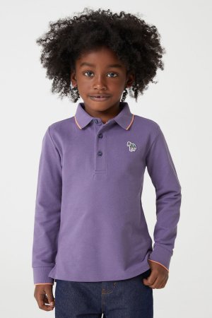 Рубашка-поло с длинными рукавами и мотивом зебры , фиолетовый Paul Smith