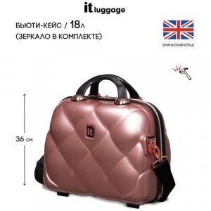 Бьюти-кейс IT Luggage, 30.5х36х16.5 см, розовый luggage. Цвет: розовый
