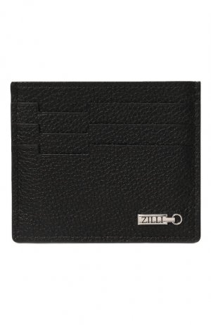 Кожаный футляр для кредитных карт Zilli. Цвет: чёрный