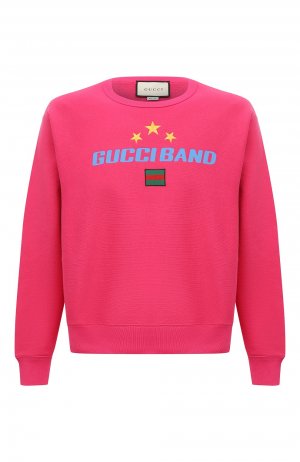 Хлопковый свитшот Gucci. Цвет: розовый