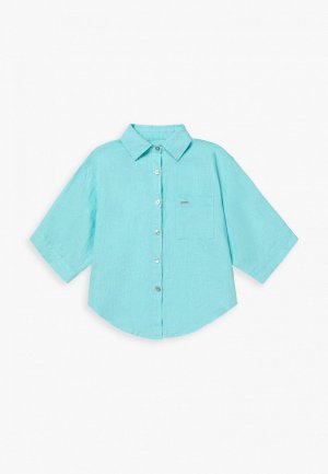 Рубашка домашняя Norveg HomeStory Linen. Цвет: бирюзовый