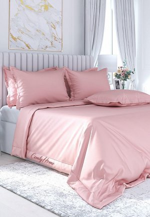 Постельное белье Евро Comfy Home. Цвет: розовый