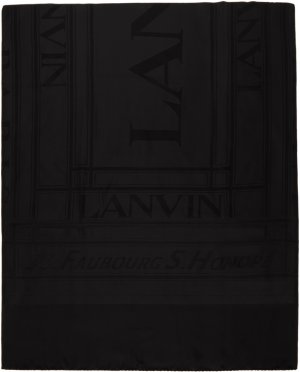 Черный шарф с логотипом Lanvin