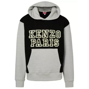 Футболка two-tone cotton hoodie , серый Kenzo
