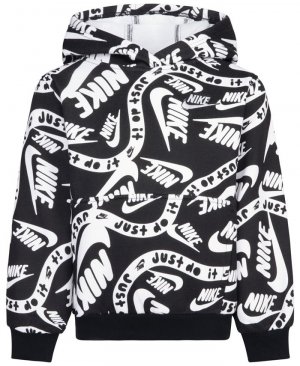 Пуловер с принтом Little Boys по всей поверхности, толстовка капюшоном , черный Nike