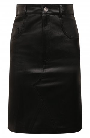 Кожаная юбка Manokhi. Цвет: чёрный