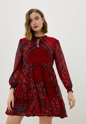 Платье Superdry TIE SHIRT DRESS. Цвет: бордовый
