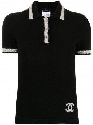 Кашемировая рубашка поло 2004-го года с логотипом CC Chanel Pre-Owned. Цвет: черный