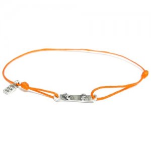 Браслет Сноуборд MB0255-Ag925-TOR оранжевый, размер 20 см Amorem. Цвет: оранжевый