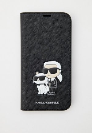 Чехол для iPhone Karl Lagerfeld 14 Pro Max, книжка из экокожи. Цвет: черный